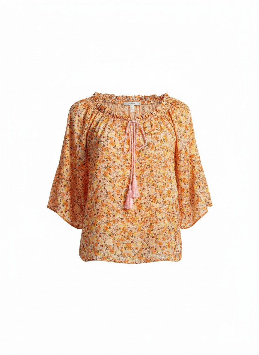 Oversized Style Bluză cu Imprimeu Paisley și Detalii Tip Ie