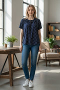 Bluză Deep Ocean Dots Buline Élégance