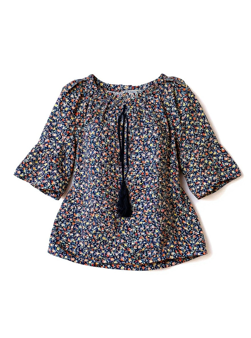 Oversized Style Bluză cu Imprimeu Paisley și Detalii Tip Ie