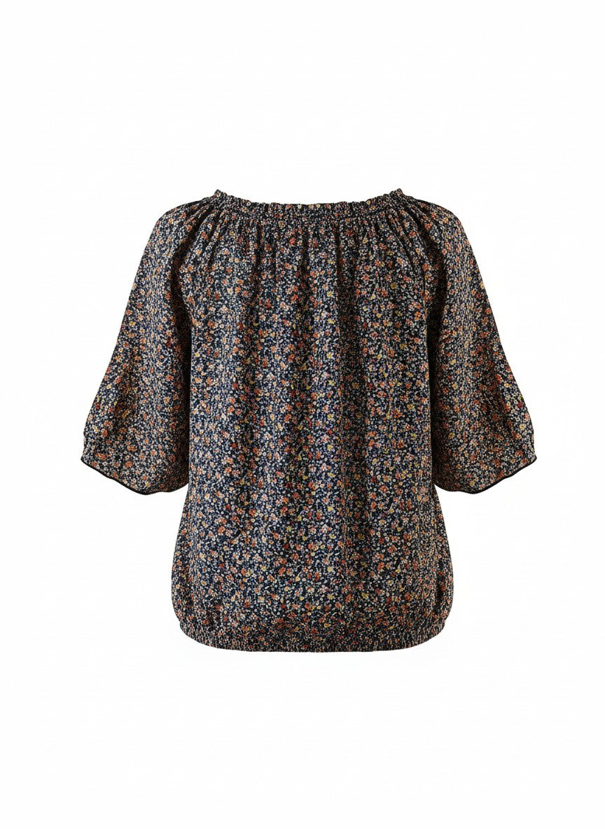 Oversized Style Bluză cu Imprimeu Paisley și Detalii Tip Ie
