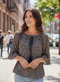 Oversized Style Bluză cu Imprimeu Paisley și Detalii Tip Ie