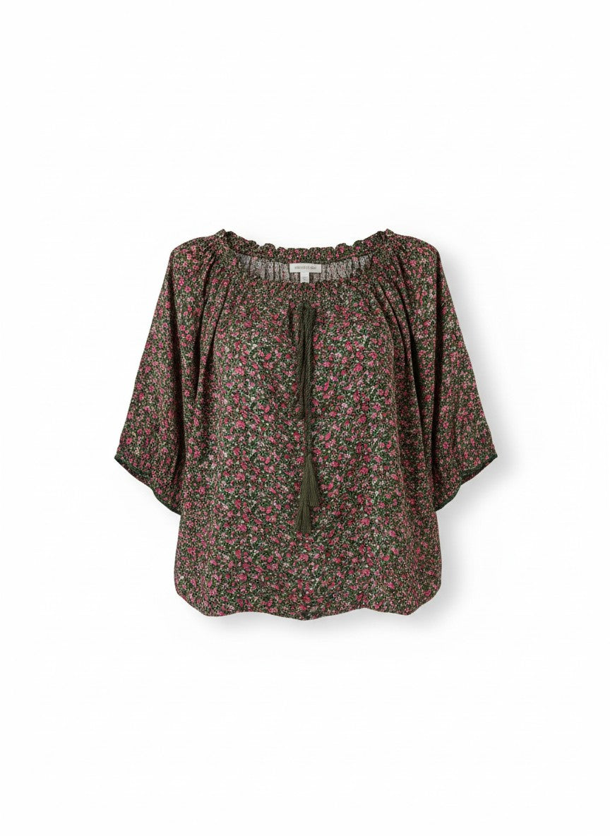 Oversized Style Bluză cu Imprimeu Paisley și Detalii Tip Ie