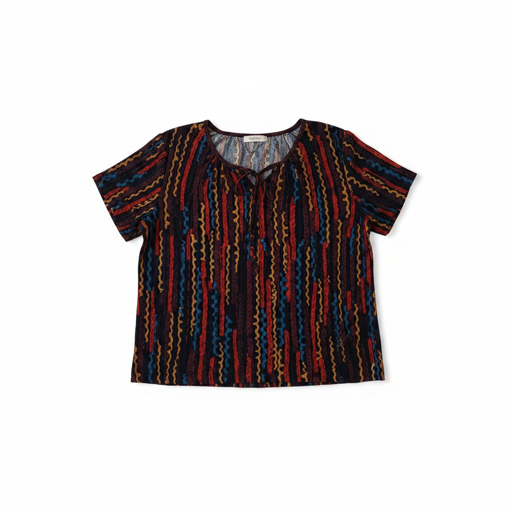 Bluză Boho Zig-Zag Black