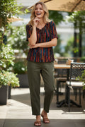 Bluză Boho Zig-Zag Black