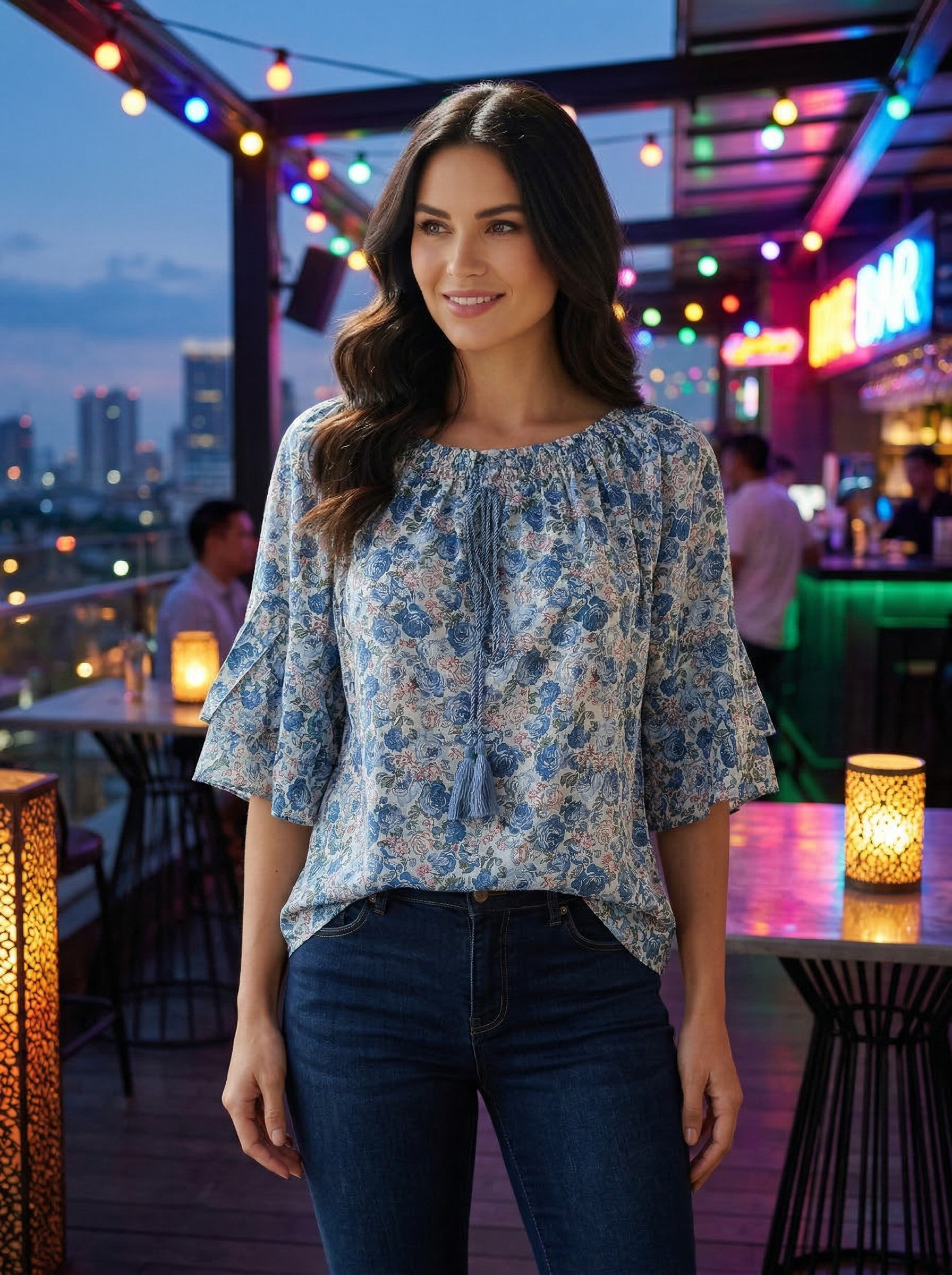 Oversized Style Bluză cu Imprimeu Paisley și Detalii Tip Ie