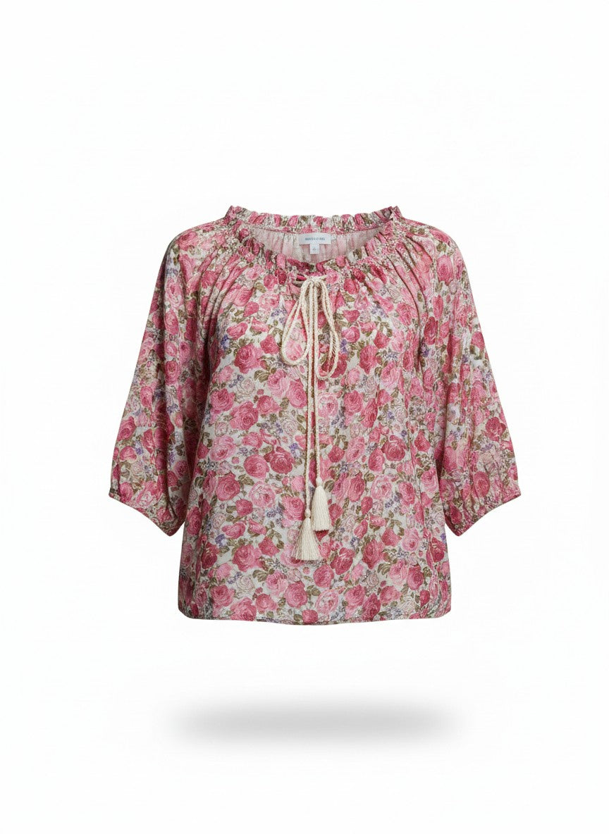Oversized Style Bluză cu Imprimeu Paisley și Detalii Tip Ie