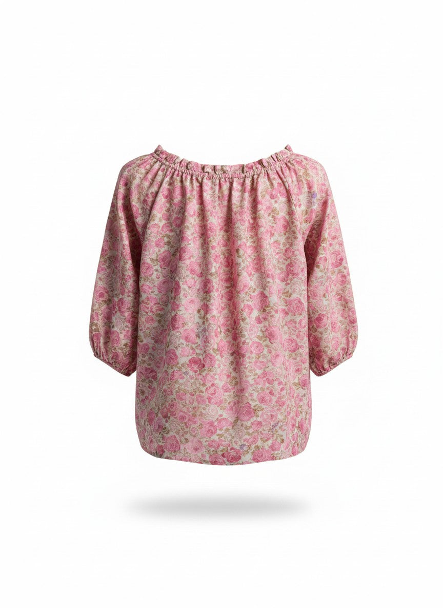 Oversized Style Bluză cu Imprimeu Paisley și Detalii Tip Ie