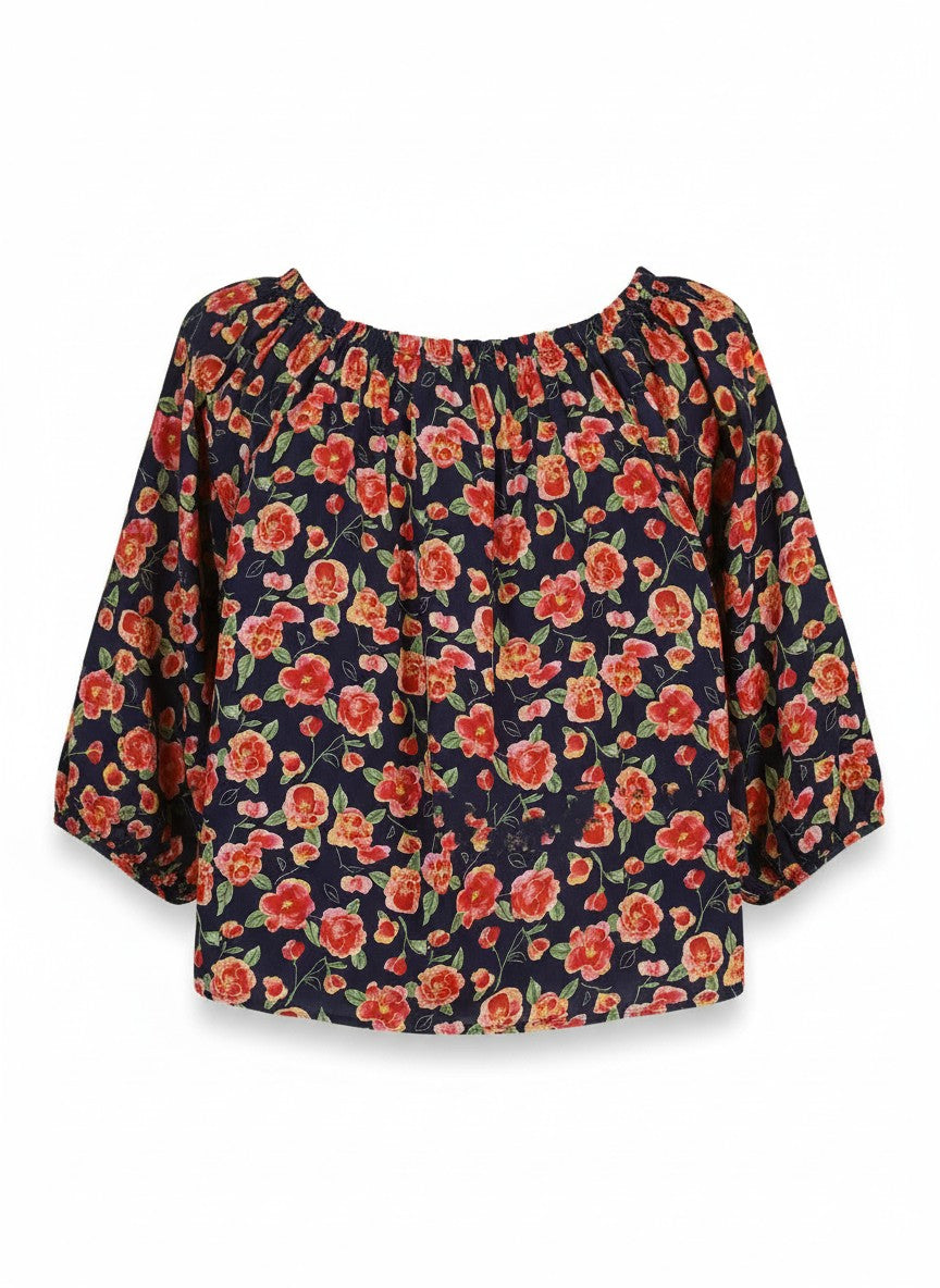 Oversized Style Bluză cu Imprimeu Paisley și Detalii Tip Ie