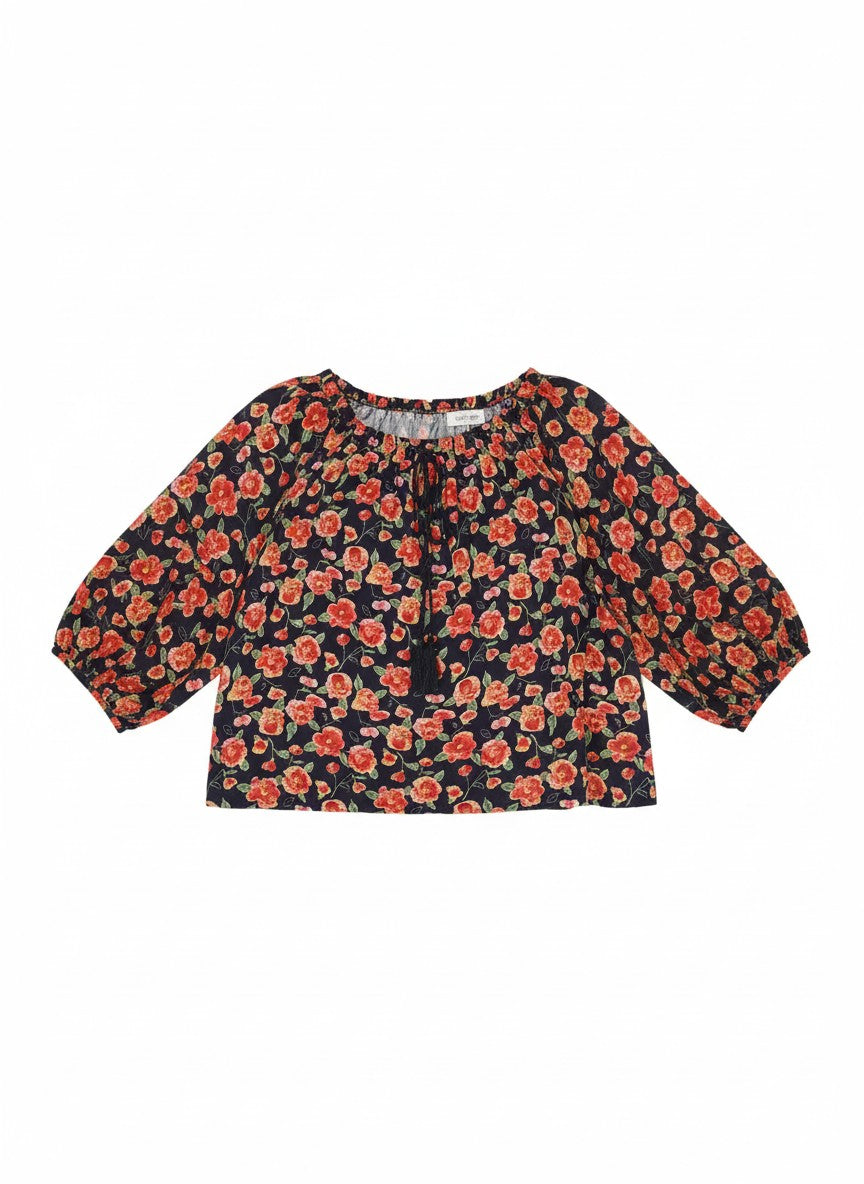 Oversized Style Bluză cu Imprimeu Paisley și Detalii Tip Ie
