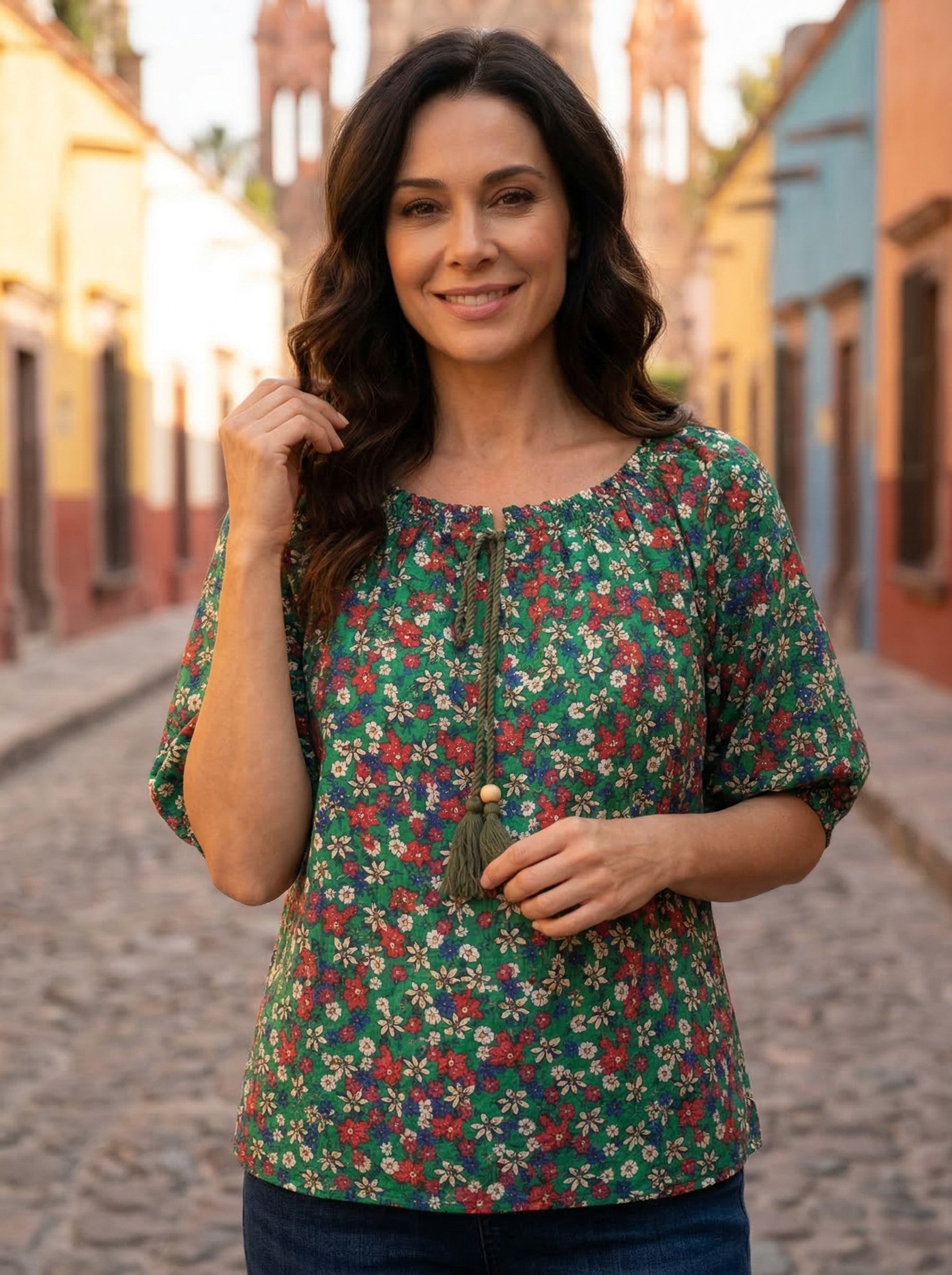 Oversized Style Bluză cu Imprimeu Paisley și Detalii Tip Ie