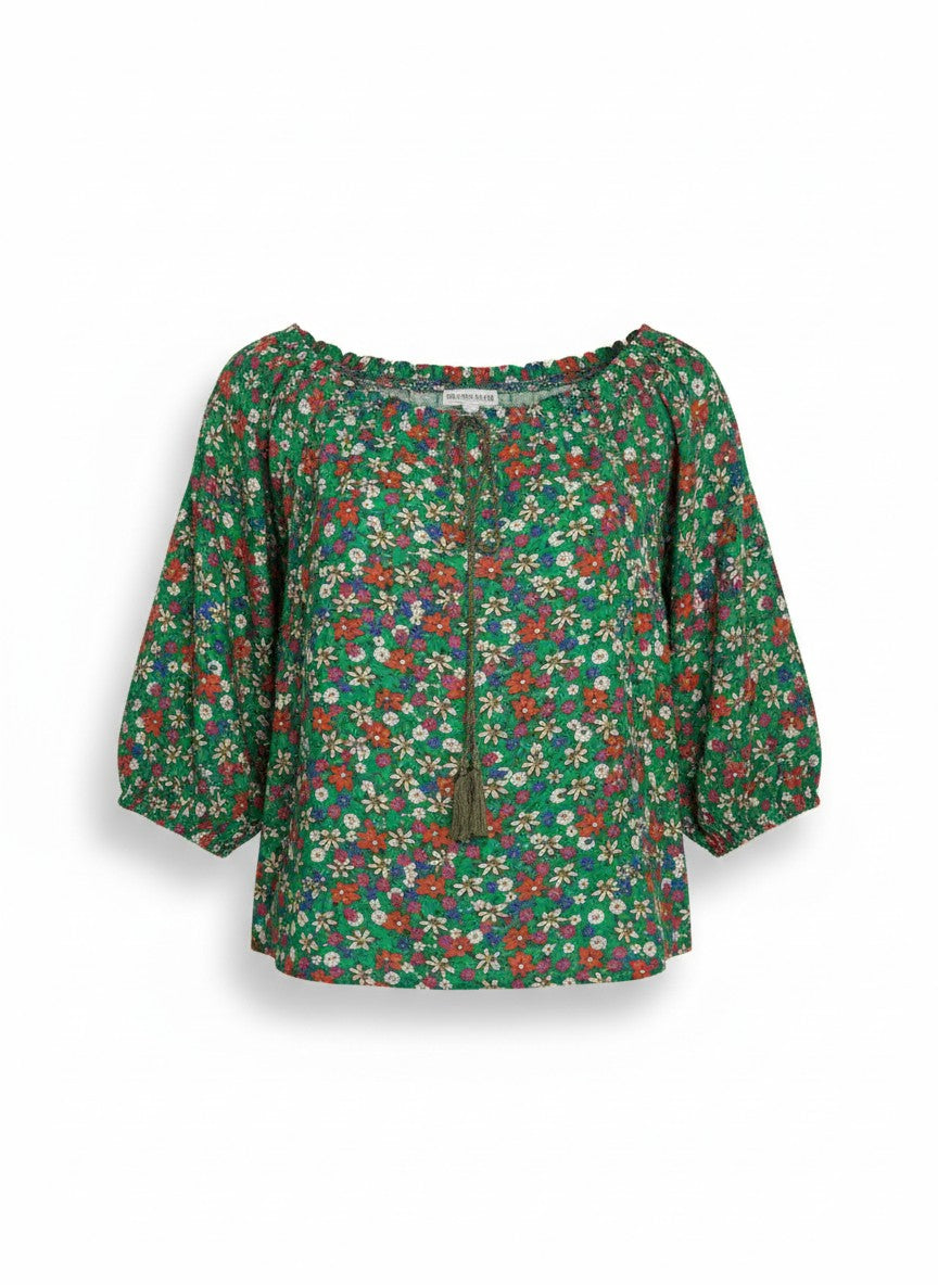 Oversized Style Bluză cu Imprimeu Paisley și Detalii Tip Ie