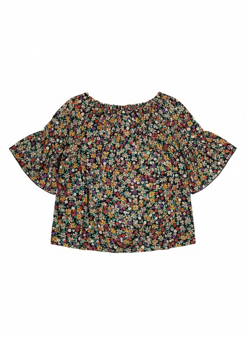 Oversized Style Bluză cu Imprimeu Paisley și Detalii Tip Ie