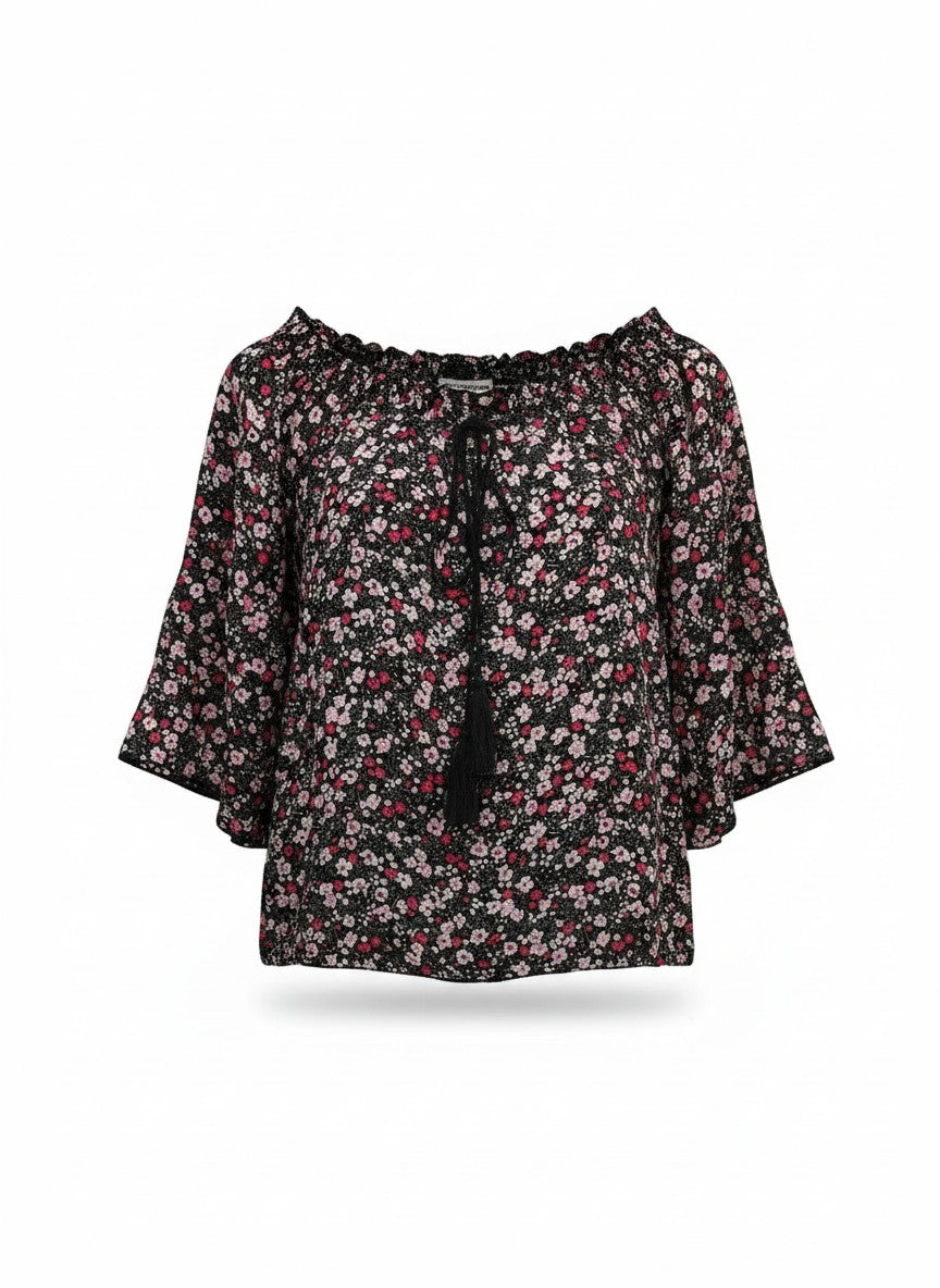 Oversized Style Bluză cu Imprimeu Paisley și Detalii Tip Ie