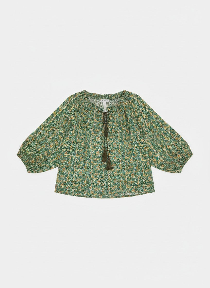 Oversized Style Bluză cu Imprimeu Paisley și Detalii Tip Ie