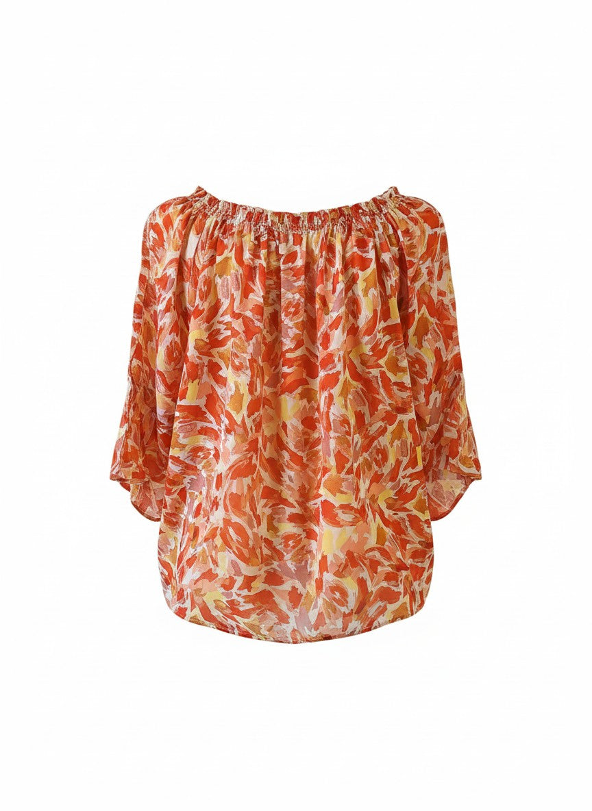 Oversized Style Bluză cu Imprimeu Paisley și Detalii Tip Ie