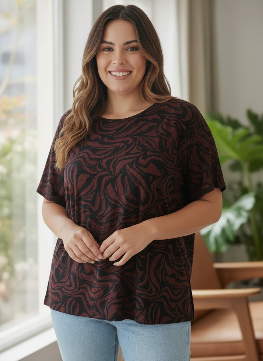 Bluza Chocolate Waves – Confort și Stil Silk-Soft Espresso