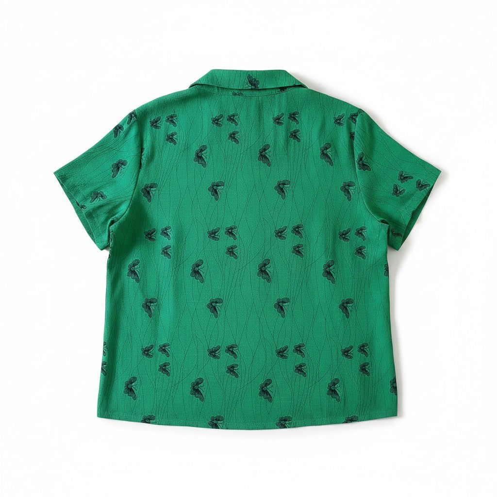 Bluză Emerald Butterfly cu guler