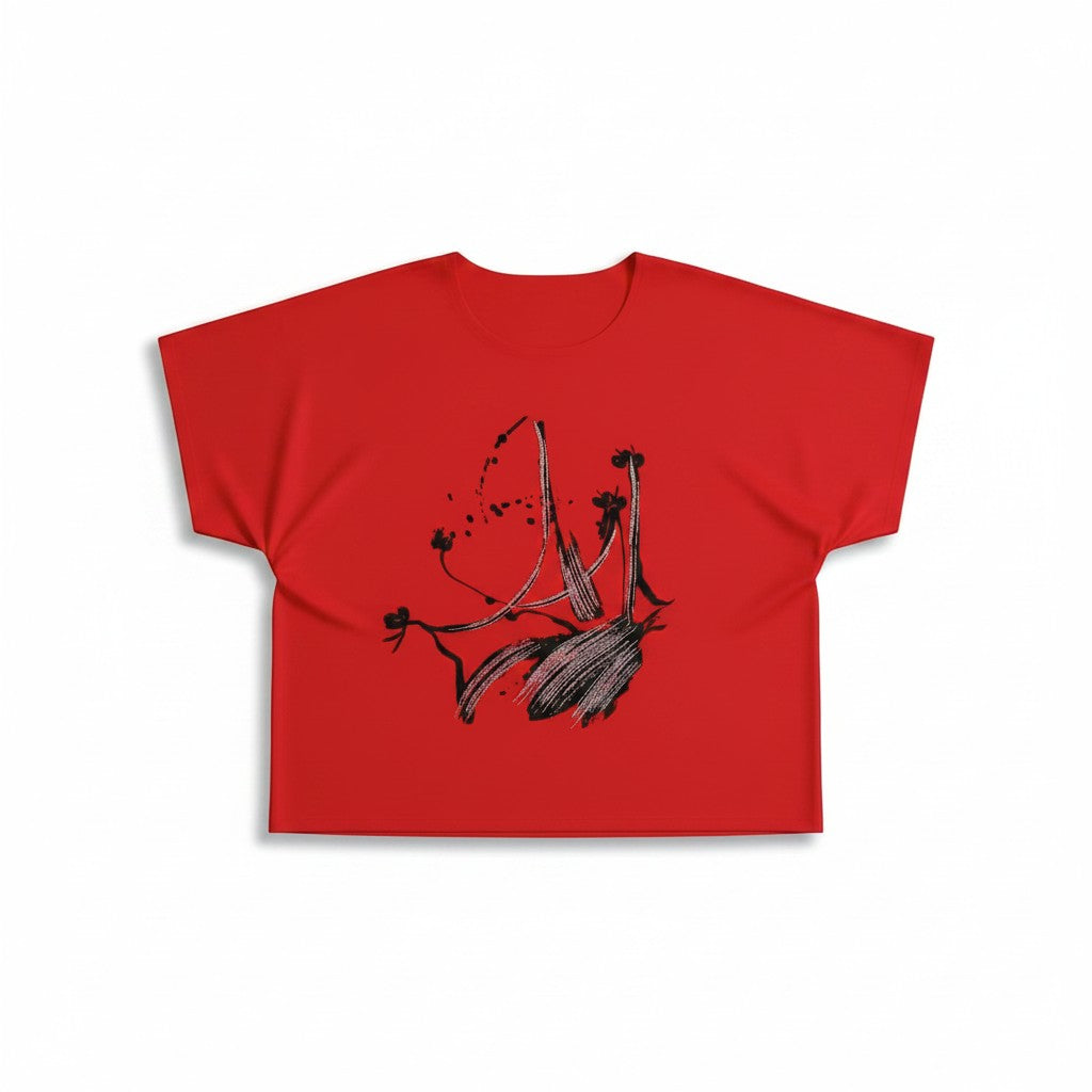 Tricou Abstract Passion – Confort și Stil Royal Red Muse