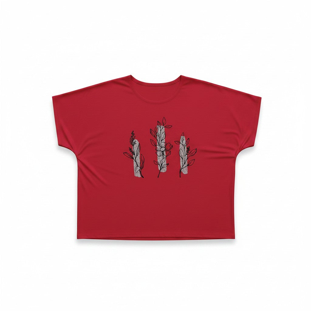 Tricou Abstract Passion – Confort și Stil Royal Red Muse