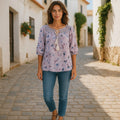 Bluza Liliac cu ciucuri