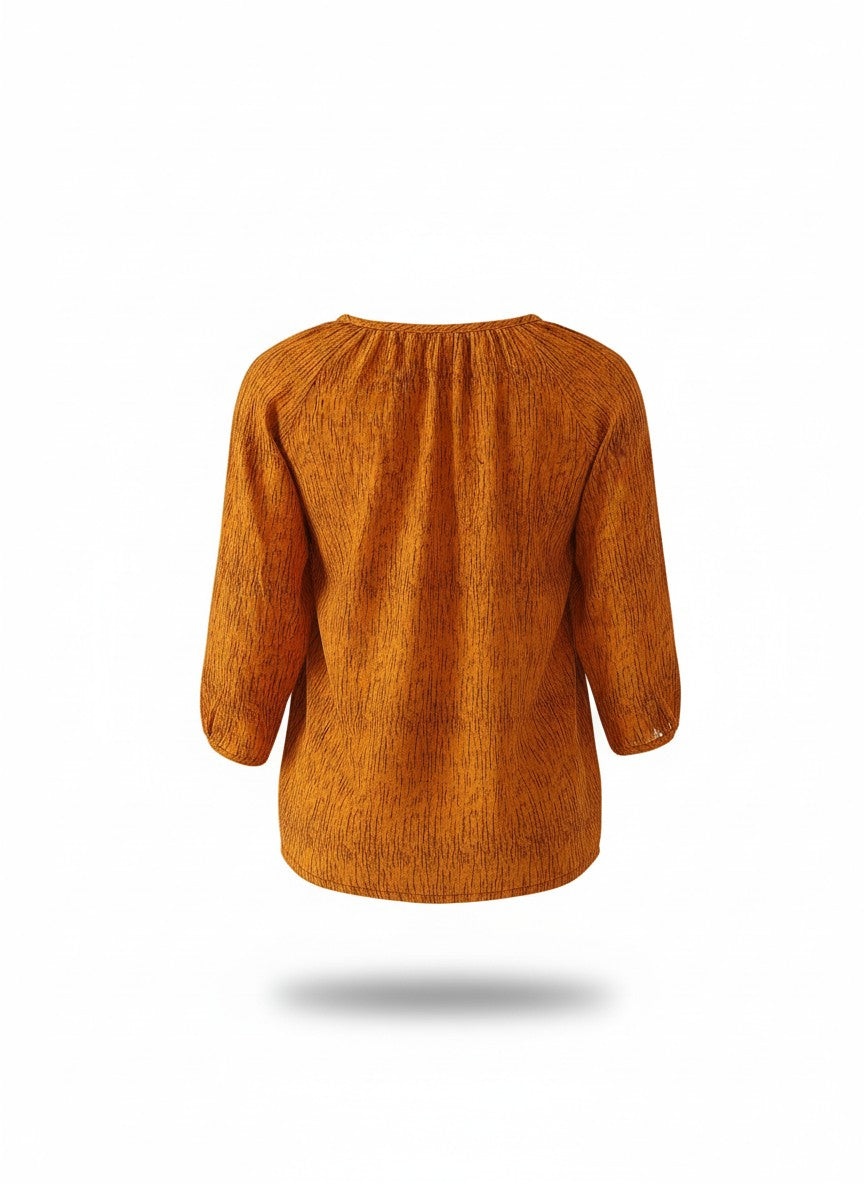 Bluză din rayon mătăsos cu croială peasant, șnur cu ciucuri si broderie florală unică