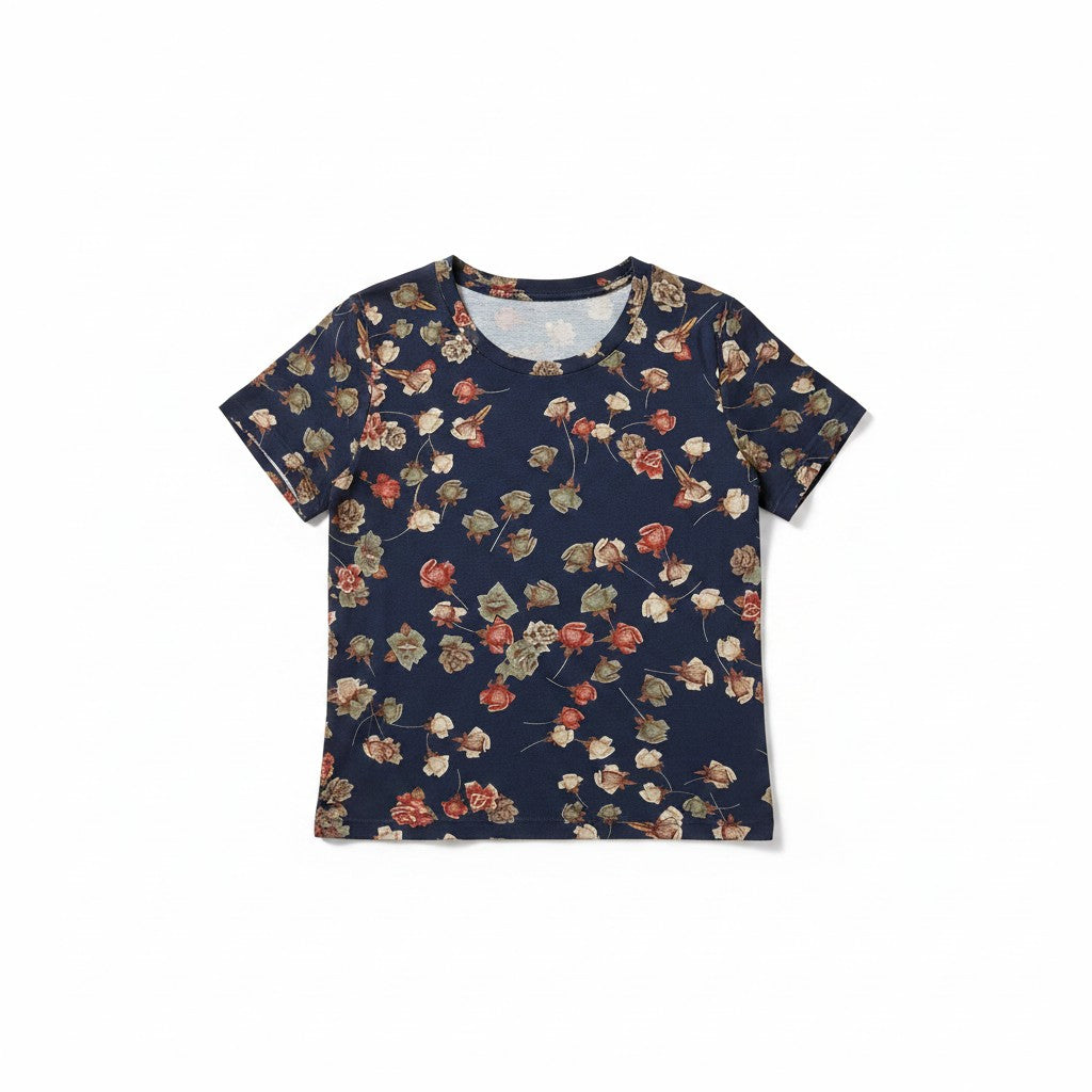 Bluză casual damă imprimeu floral bumbac 65% model Trandafiri Tovio