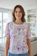 Bluză Lilac Vintage Collar Coquette
