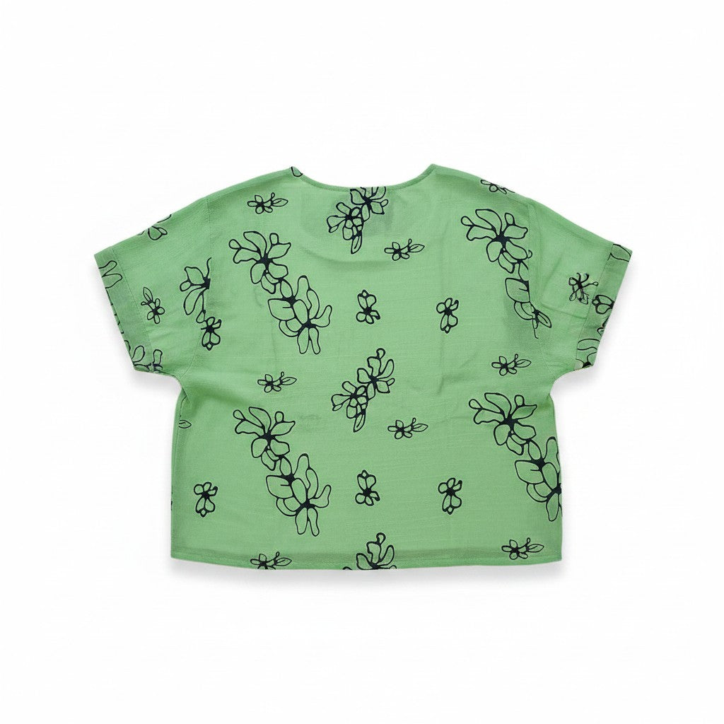 Bluză Pistachio Bloom Top Lime Sketch Floral