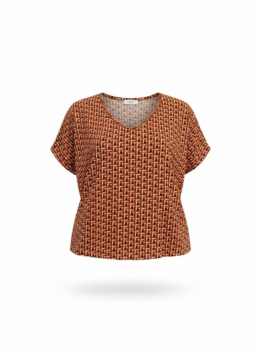 Bluza Retro Mosaic – Confort și Stil Silk-Autumn Maze