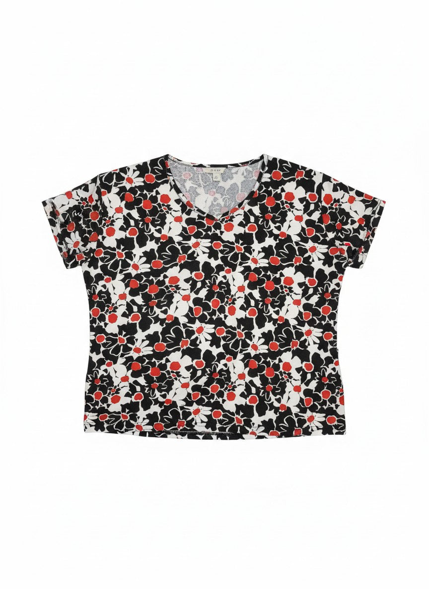 Bluza Scarlet Bloom – Confort și Stil Silk-Midnight Rose