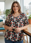Bluza Scarlet Bloom – Confort și Stil Silk-Midnight Rose