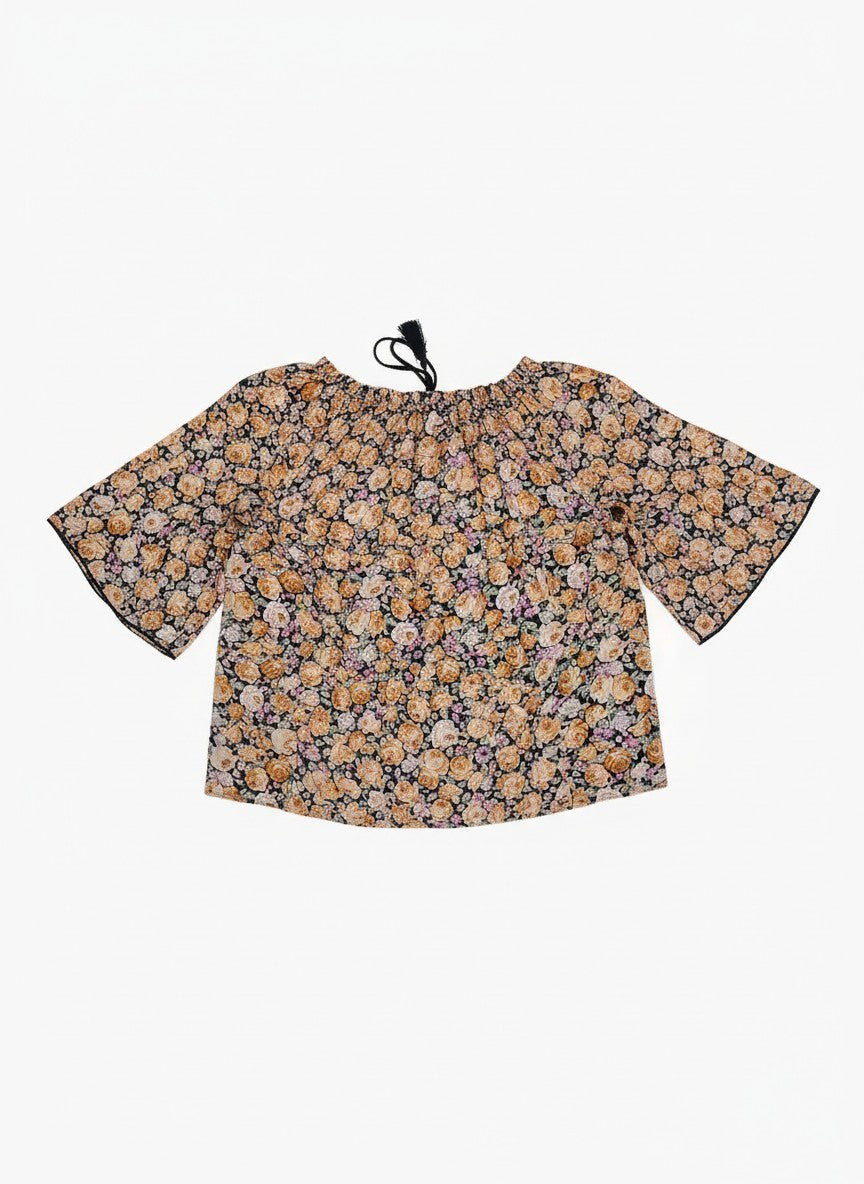 Oversized Style Bluză cu Imprimeu Paisley și Detalii Tip Ie