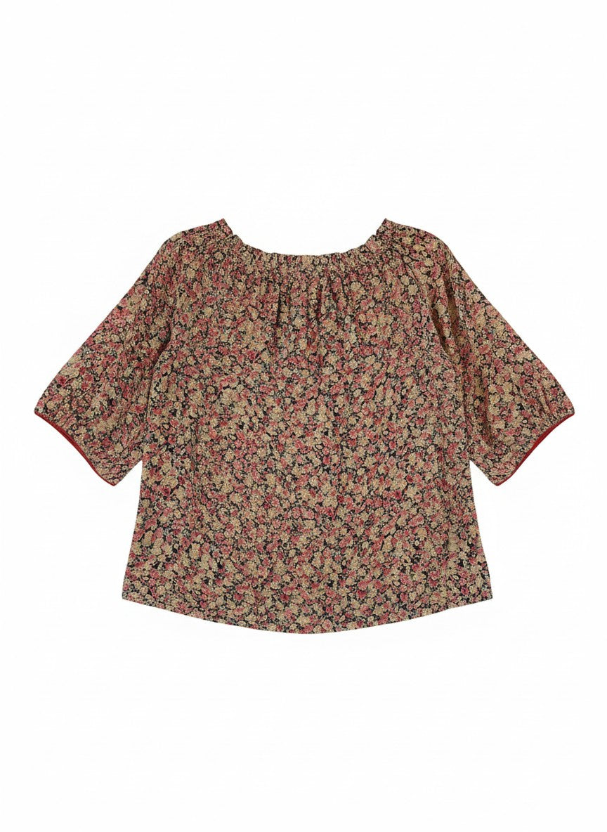 Oversized Style Bluză cu Imprimeu Paisley și Detalii Tip Ie