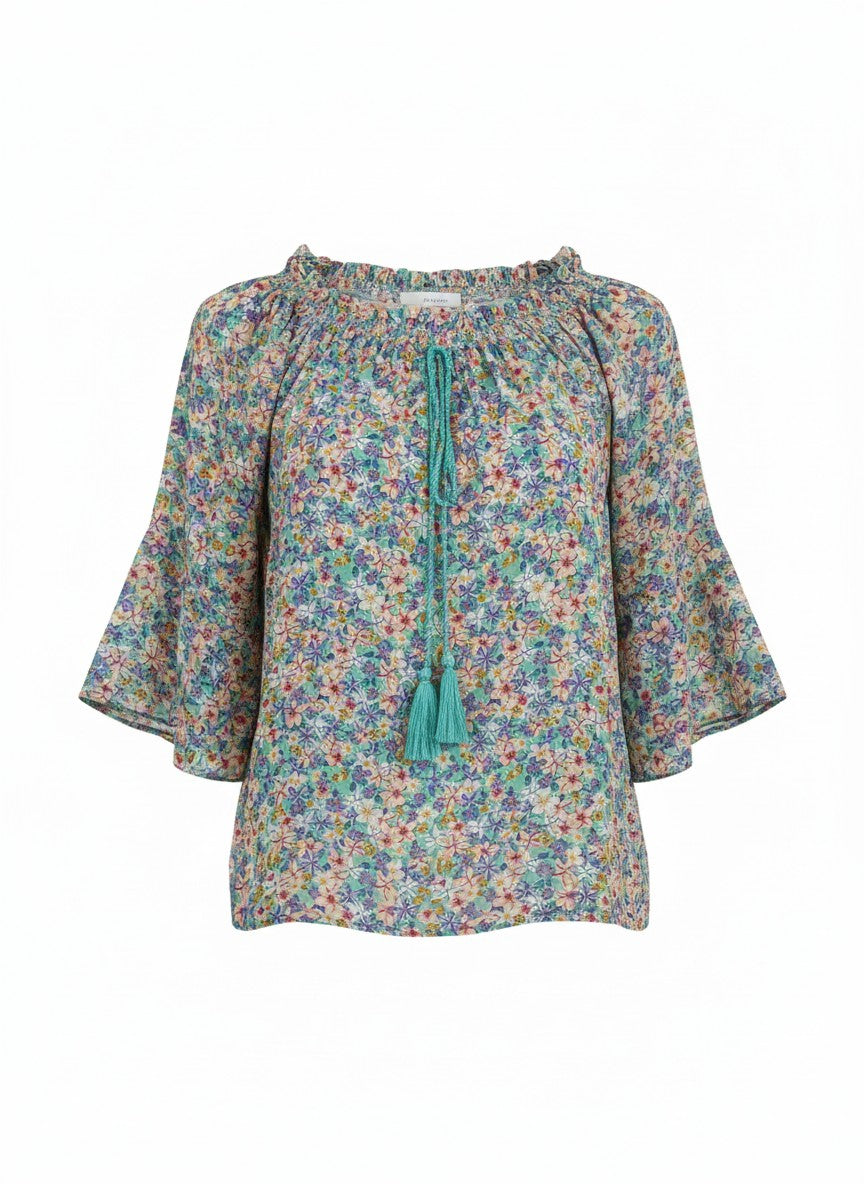 Oversized Style Bluză cu Imprimeu Paisley și Detalii Tip Ie