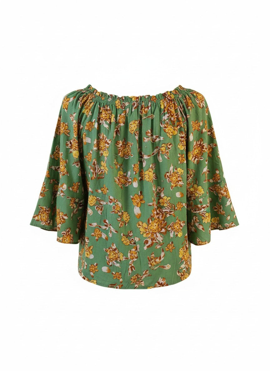 Oversized Style Bluză cu Imprimeu Paisley și Detalii Tip Ie