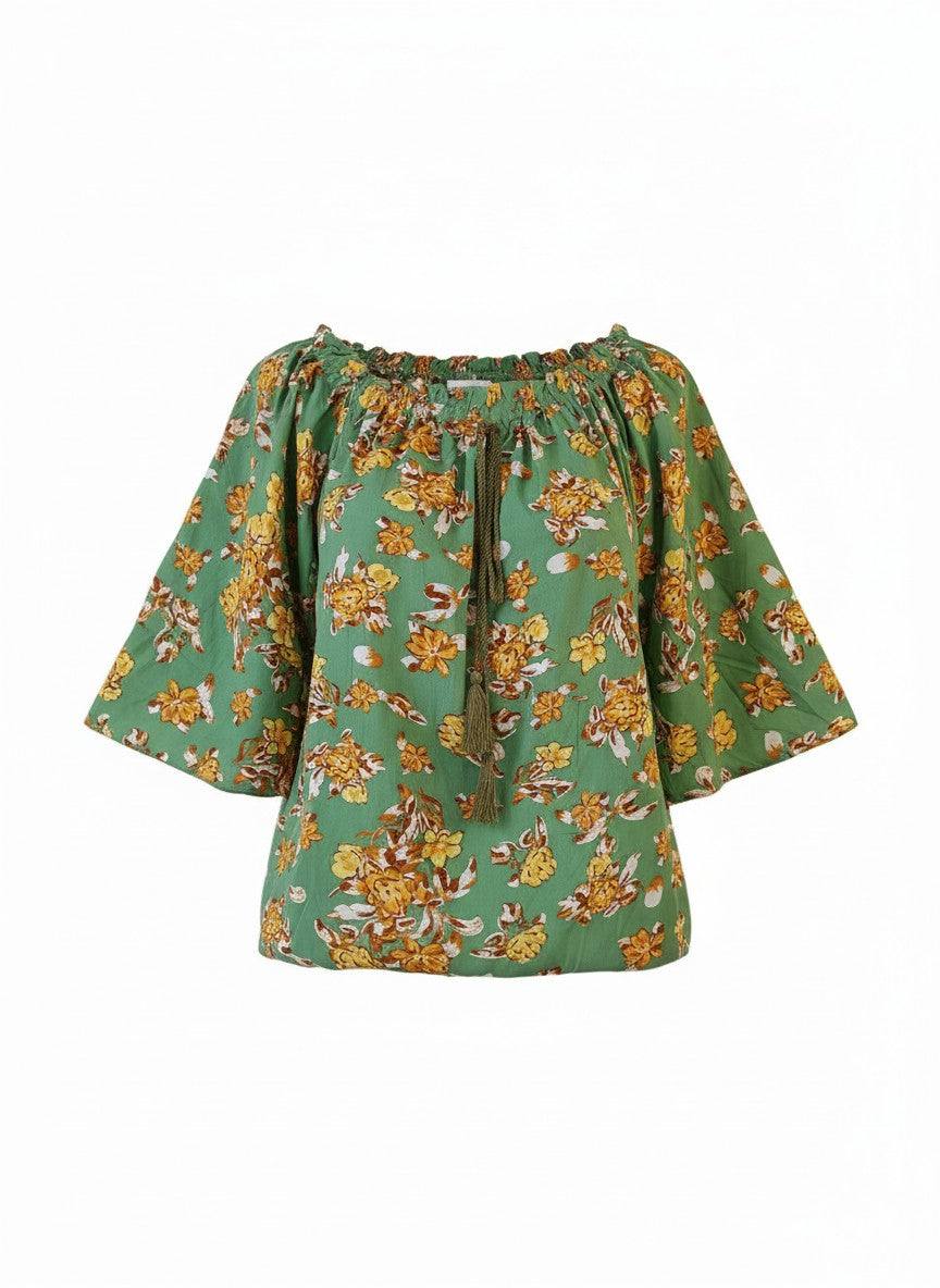 Oversized Style Bluză cu Imprimeu Paisley și Detalii Tip Ie