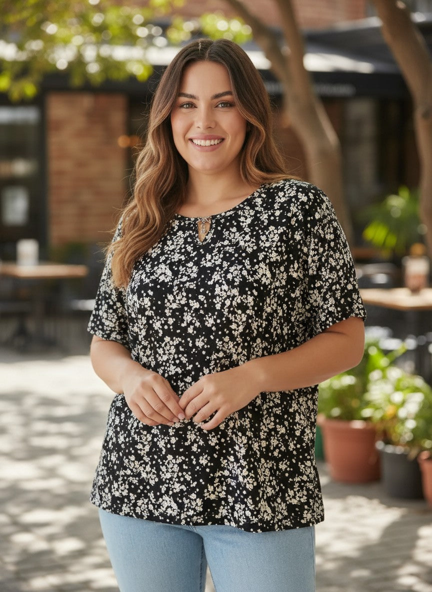 Bluza Stellar Floral – Confort și Stil Silk-Minimalist Bloom