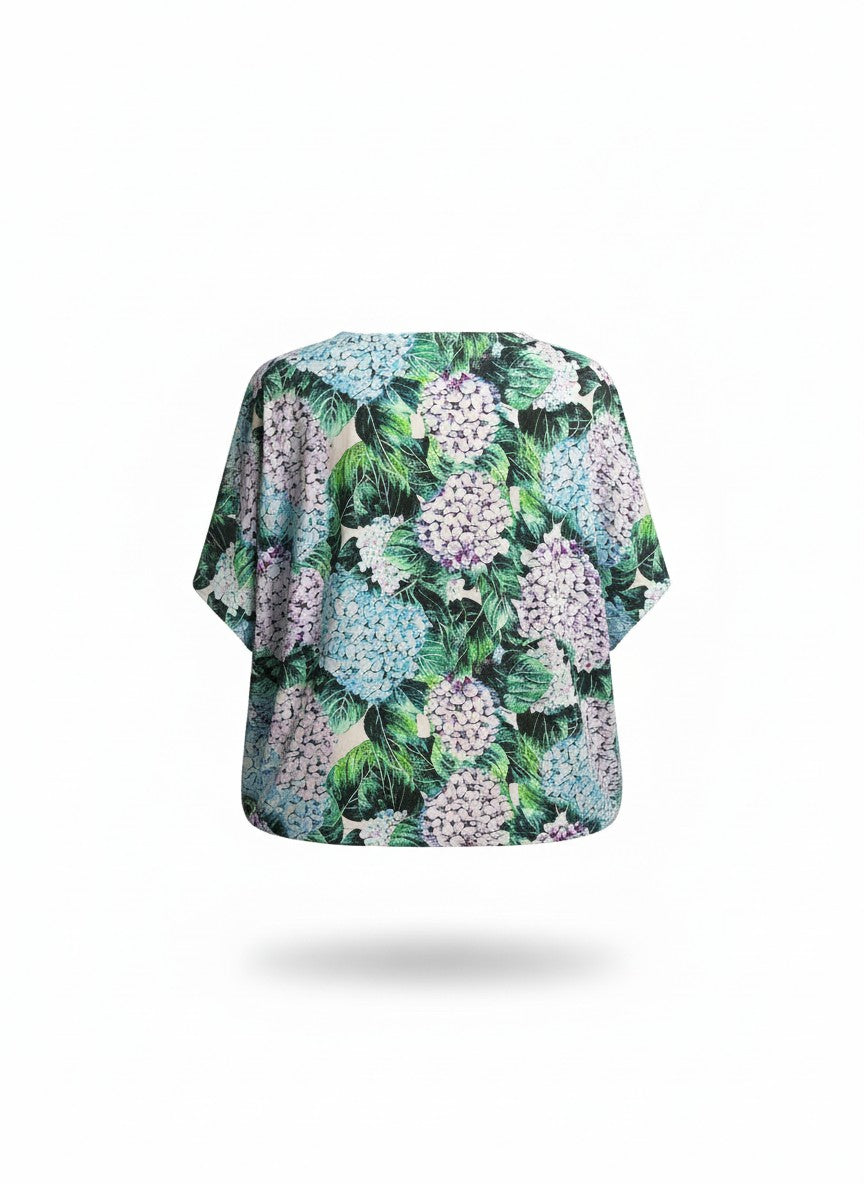 Bluza Botanical Muse – Confort și Stil Silk-Hortensii