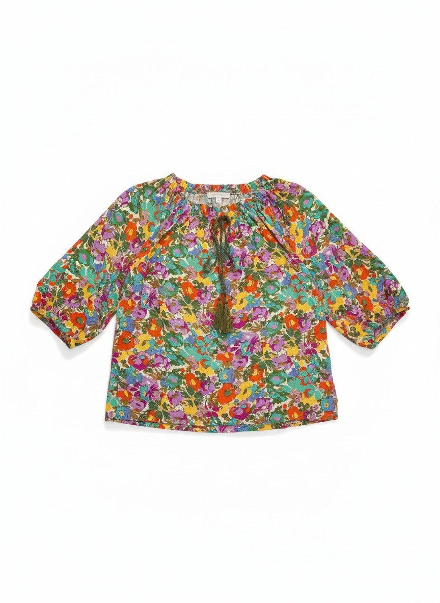 Oversized Style Bluză cu Imprimeu Paisley și Detalii Tip Ie