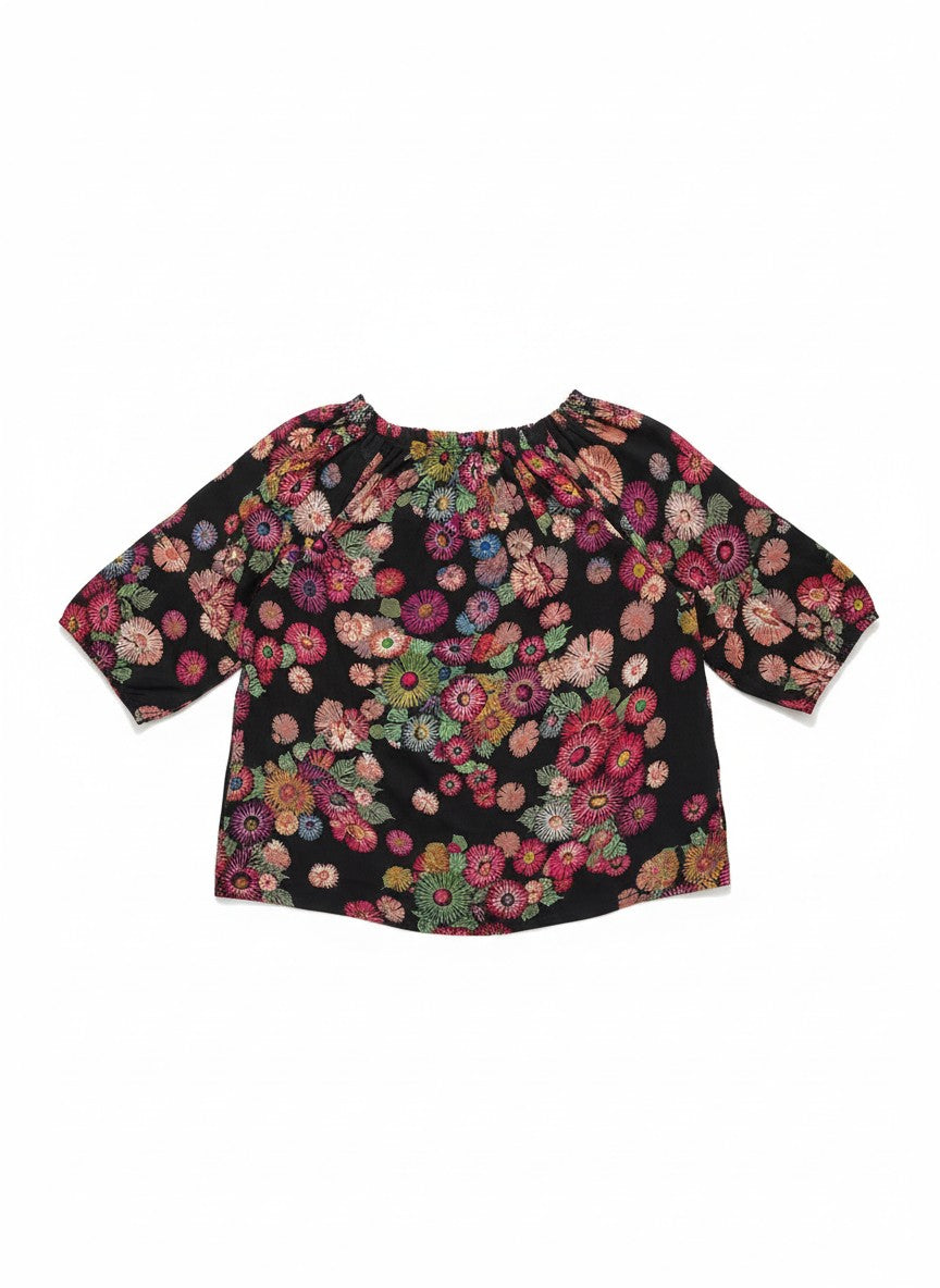 Oversized Style Bluză cu Imprimeu Paisley și Detalii Tip Ie
