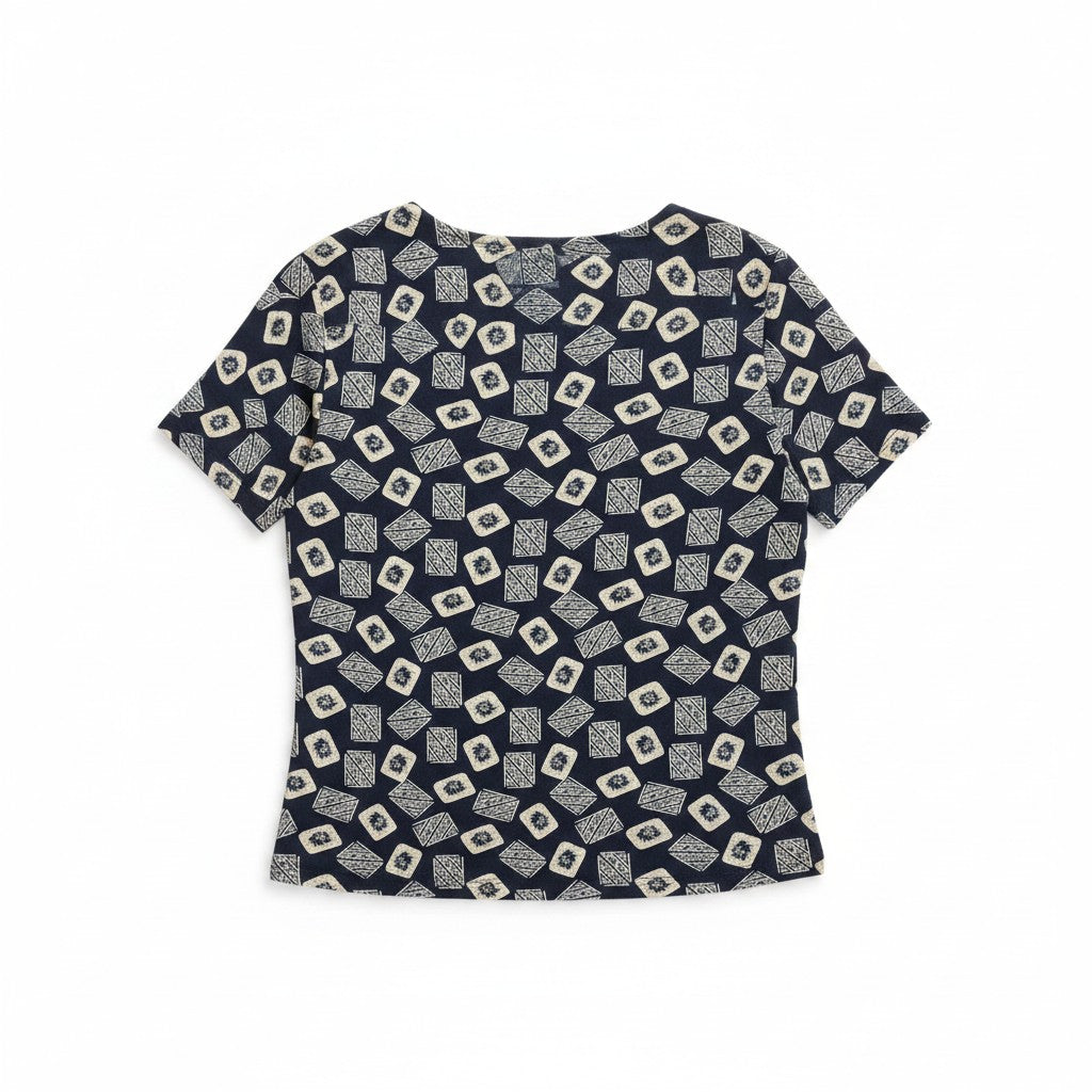 Bluză casual pentru femei model geometric bleumarin