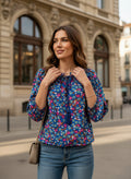 Oversized Style Bluză cu Imprimeu Paisley și Detalii Tip Ie