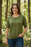 Bluză Khaki Sunny Dots